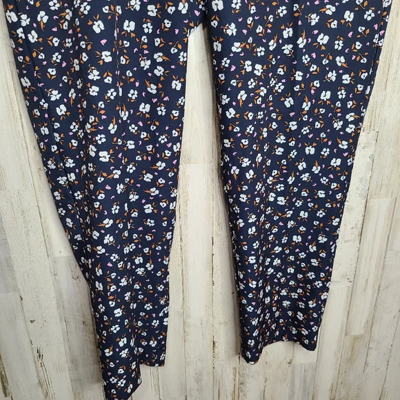 Eloquii Navy Blue Floral Casual Pants Ladies Size 16 - Picture 4 of 14